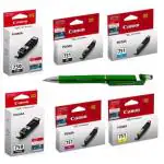 CANON PGI 750 BK Twin & CLI 751 B/C/Y/M Ink Cartridge (SET OF 6) with 3in1 Multi-Function Creative Mobile Phone Stand