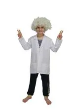 KAKU FANCY DRESSES Albert Einstein Costume/Scientist Costume -White, 10-12 Years, For Boys