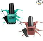 FYORR Green And Coffee Nude Collection Nail Polish - Set of 2 (15 Ml Each)