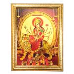 Hawai Gold Plated Maa Sherawali Photo Frame for Worship Use 36x26cm SFDI85GldFrm