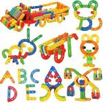 Aexoniz Toys 100 Pcs Learning Building Blocks Educational Stacking Interlocking Toys for Kids