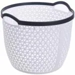 Homies ROUND LARGE HOLLOW BASKET WITH HANDLE, Storage Basket Bin for Home, Kitchen, office (Pack of 1)