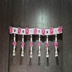 Vvisba Beautiful Rose Moti Door Torans Handmade for Main Door Wall Hanging for Traditional Indian Festival and Home Decoration,38Inch (Pink)