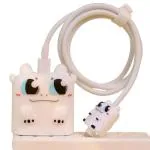 RUPELIK (20W Apple Charger Case White Dragon) Cartoon 3D Design Protective Case Cover for 20W / 18W iPhone USB-C Power Adapter Charger, Cute Cartoon Lightning Data Cable Case Cover for iPhone Charger Designer Case Cover