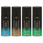 ST-JOHN COBRA Perfume Body Spray For Men & Women | Irresistible Scent Fresh and Soothing Long lasting Deo Live, Sports combo and Cool Deodorant Spray (600 ml, Pack of 4)