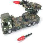 Ktrs Enterprise Missile Launcher Truck Military Vehicle Model With Lights Sounds, A Launchable Missile Military Car Toys Pull Back Car Gift For Boys