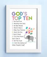Elben Creatives God's Top Ten (The Ten Commandments) Kids Bible Verses Frames/Christian Children Photo Frames(42x30cm)