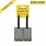 ORKA Travel Black and White Rubber Strong and Durable Luggage Tag - (pack of 2)