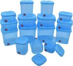 Antic - 250 ml, 350 ml, 500 ml, 650 ml, 750 ml, 1000 ml, 1500 ml Plastic Grocery Container (Pack of 16, Blue)