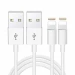cablebasket Cable for Iphone | Fast Charging & Data Sync USB Cord Compatible Apple Charging Cable for iPhone 6/6S/7/7+/8/8+/10/11, iPad Air/Mini, iPod and iOS Devices. PACK-2 (white)