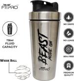 Fitpro Gym Shaker for Protein Shake Leakproof Shaker Bottles for Protein, Preworkout and Bcaa Shake, Protein Shaker Bottle for Gym, Gym Bottle for Men and Women, 750ml