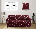 TONY STARK Universal One Seater Sofa Cover Big Elasticity, Protective, Flexible Stretch, Spandex & Polyester Sofa Slipcover with 1 Piece Cushion Cover Included (One Seater, 90 - 145cm, Wine Floral)