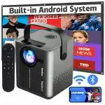 Verilux Projector for Home Android Theatre Projector for Classroom with Smart System 1080p Bluetooth and Wifi Film Projector for Laptop
