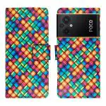 A D Enterprises Mat Mix Flip Cover for Poco M5| Magnetic Case| Shock Absorbent| Flip Cover Poco M5