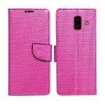 A D Enterprises Net Pink Flip Cover for Samsung J6 Plus | Magnetic Case | Shock Absorbent | Flip Cover Samsung J6 Plus