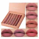 TopFinder || 6pcs Nude Liquid Lipstick || Waterproof || Long Lasting || 6 Shades || Non Transfer Lip Color Cosmetic Beauty Product Kit