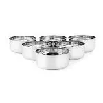 MARWALL Silver Stainless Steel Vati Katori 150 ml - Pack Of 6