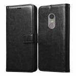 Coverage Faux leather Wallet with Back Case TPU build Stand & Magnetic Closure Flip Cover for Lenovo K6 Note - Venom Black