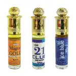 Indra Sugandh Bhandar 24 Hours Long Lasting Magnet, 21 Club, Ice Blue Attar Strong Perfume Rollon, 6 Ml Each (Set Of 3)