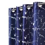Reyansh Decor Blue Polyester Blend Print Eyelet Long Door Curtains, 4 X 9 Ft (Pack Of 3)