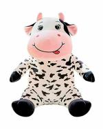 Tickles Polyester Sitting Cow Animal Soft Lightweight Stuffed Toy 25 cm 3Y and Above