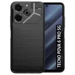 Fashionury Back Cover Case for Tecno Pova 6 Pro 5G | Rugged Armor Hybrid Protection Shockproof Bumper | Ultimate Rubber Stylish Case Back Cover for Tecno Pova 6 Pro 5G (Black)