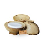 Coco Land White Coconut Shell SOAP DISH (Pack of 3) Coconut Oil Polished Natural Soap Pot / Soap Stand / Bathroom Decoratives / Soap Holder / Soap Case /Soap Box