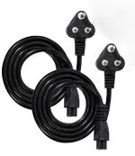 BIGGEAR (Pack of 2)1Meter 250 Volts 3 Pin Laptop Power Cable Cord - Black - 1 Year Warranty