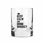 Nutcase Round Designer Keep Calm and Drink Whiskey Glass 2.8 inch x 3.6 inch