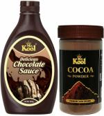 Mr.Kool Dark Brown Premium Cocoa Powder 100 gm and Chocolate Syrup 623 g