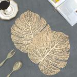 Groki Cut Corner Pack of 4 Table Placemat (Gold, Polyester)