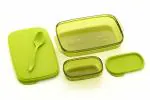 Shivalay Green Unbreakable Divine Lunch Box Set Food Grade Plastic BPA-Free ( Pack Of 1 )