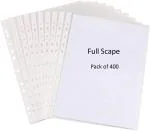 Shining Zon A4 Full Scape Legal Transparent Document Sleeves, Leaf Clear Certificates/Waterproof Sheet Protectors 11 Holes Punched Plastic Files Folder (Pack of 400 Sheets)