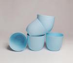 Harshdeep-Indoor Outdoor Home Balcony Terrace Patio Lobby Garden Office Decorative Round Plastic Flower Pot 6.7 Inch Blue (Pack Of 5)