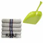 Kaaj 2 Mop with 1 Dustpan for Home Floor Cleaning Large Size, 24x24 inches-3pcs