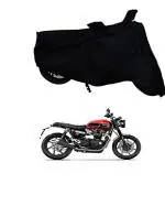 Feelitson Black Water Proof Bike Body Cover With Buckle Belt For Xl Triumph Speed Twin