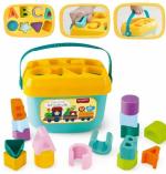 Plastic Baby and Toddler Baby's First Block 16 Pieces Shape Sorter Colors ABCD Toys for 1 Year Old Girls (Multi Color)