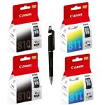 Canon PG 810 Twin & CL 811 Twin Ink Cartridge (Set Of 4) With 3in1 Multi-Function Mobile Phone Stand