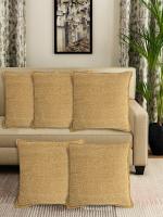 Saral Home Easy Living Gold Chenille Cushion Cover 40 x 40 cm (Set of 5)