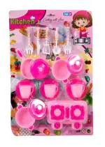 Indian Kitchen Set ,Fast Food Play Set, Miniture Kitchen Set , Mini Kitchen Set Little Chef Cooking Cookware Pretend Play Set Toy with Accessories for Kids . (Little Chief Pink)