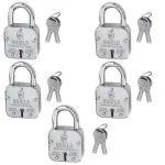 KI SHIELD Square PAD Lock 60MM (ATOOT) | Double Locking, Hardened Shackle | Stainless Steel Body | Hardened Shackle | (8 Levers, 3 Keys, Riveted Extra very hard locker| Home security Lock | Door Lock | Security Locker(4 get 1 free )