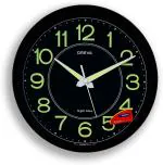 Ajanta Black Plastic Analog Standard Wall Clock with Glass (4.2 x 30.6 cm) AQ-1837