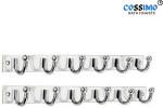 Cossimo Stainless Steel Cmh-02 High Grade Vintage 6 Pin Wall Hanger (Pack Of 2)