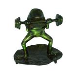 eCraftIndia Green Brass Bodybuilder Frog 5 inch x 5 inch