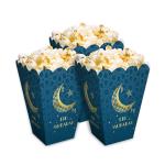 Festiko Set of 10 Pcs Eid Mubarak Popcorn Boxes (Blue), Popcorn Boxes For Ramadan, Ramadan Decoration Items, Eid Decoration Items, Eid/Ramadan Party Supplies