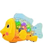 KTRS ENTERPRISE Gear Fish Vehicle Toy for Kids|Boys|Girls with 3D Colorful Light & Music and Bump go Action (Color-as Shown)
