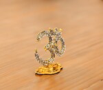 Adhvik Hindu Religious Symbol Om Idol (Nano Om St/369) Multicolor Metal God Stand Décor