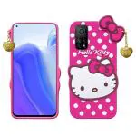 RUPELIK (Hello Kitty Redmi Note 11 Pro Plus 5G Pink) Hello Kitty Rupper Back Case Cover |3D Cute| Soft Silicone Back Cover with Pendant Compatible for Redmi Note 11 Pro Plus 5G / Note 11 Pro (Pink)