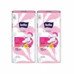 Bella Classic Maxi Drai Pads For Women | Sanitary Napkins | Drai Topsheet | 28 Cm Long | With Wings Extra Protective Zone | For Rash Free Period | Comfort Cussion | Pack Of 2 | 15 Pcs Each