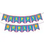 Festiko Happy Holi Banner (Design 3), Holi Banner for Holi Celebration, Holi Decorations, Colourful Banner for Holi Party (Set of 1)